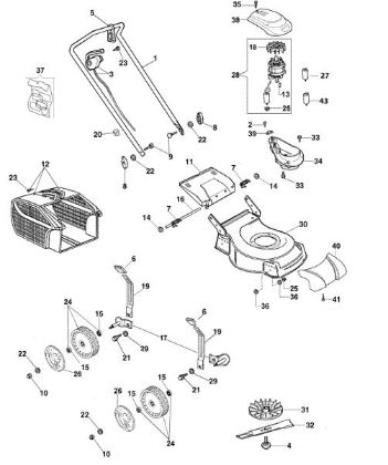 Complete illustrated parts list G 48 PE COMFORT PLUS (2018) Lawnmower