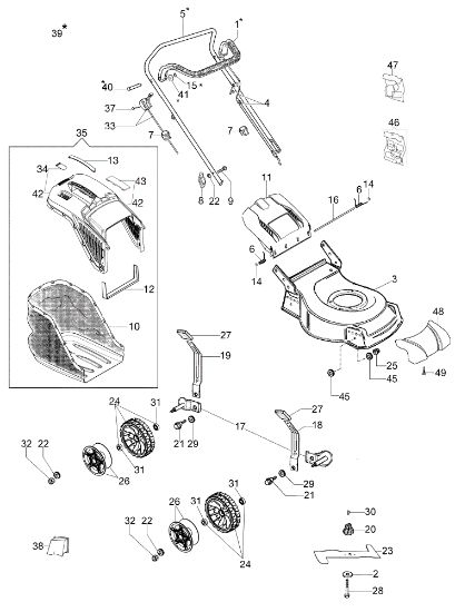 Complete illustrated parts list G 48 PK COMFORT PLUS (K600) (2018) Lawnmower