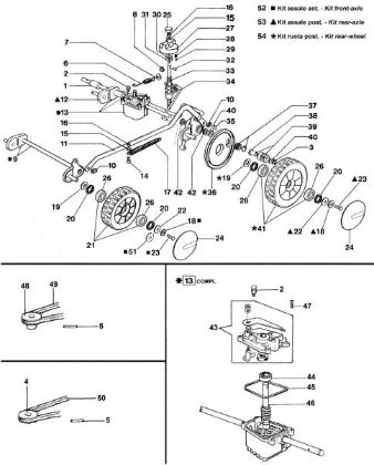 Axle assy LUX 53 KT Lawnmower