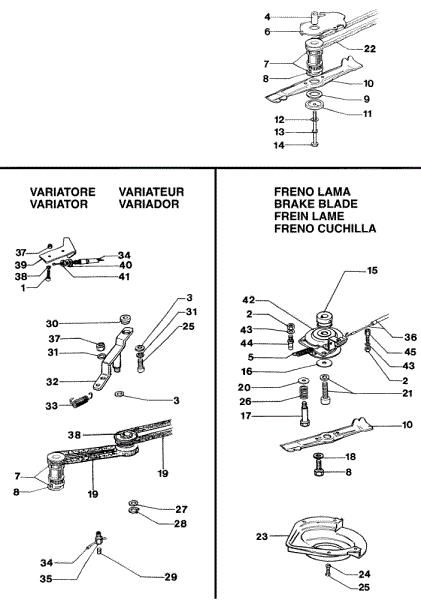 Variator and blade brake LUX 53 KT Lawnmower