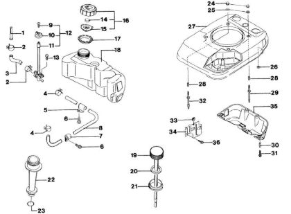 Engine, fuel tank and cooling equipment LUX 53 KT Lawnmower