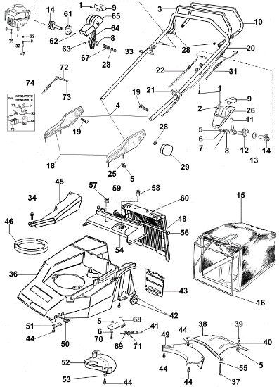 New handle (From January 2003) LUX 53 KV Lawnmower