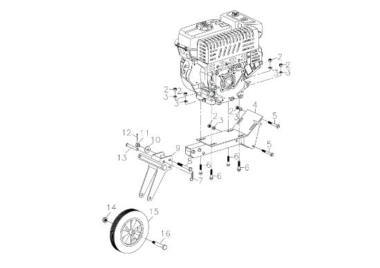 Wheel MH 198 RK (K800 HC) Rotary tiller