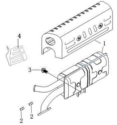 Muffler MH 198 RK (K800 HC) Rotary tiller