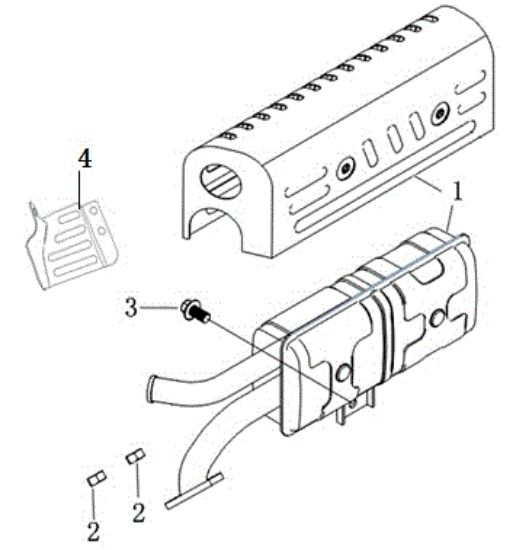 Muffler MH 198 RK (K800 HC) Rotary tiller