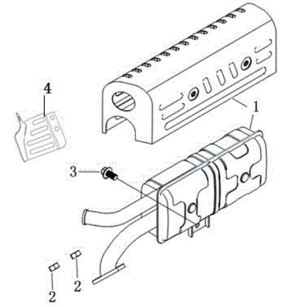 Muffler MH 198 RK (K800 HC) Rotary tiller