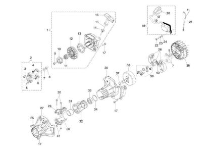 Starter assy and clutch BC 400 T Brushcutter