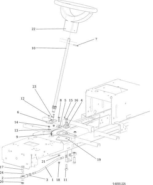 Steering arm OM 107 L/24 KH (K2400AVD V-Twin) Cat. 2018 Garden tractor