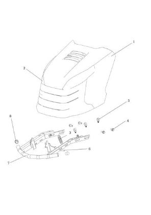 Hood (3/3) OM 107 L/24 KH (K2400AVD V-Twin) Cat. 2018 Garden tractor