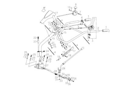 Handlebar MH 198 RK (K800 HC) 35cm Rotary tiller