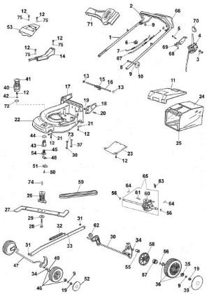 Complete illustrated parts list MAX 53 THX Lawnmower