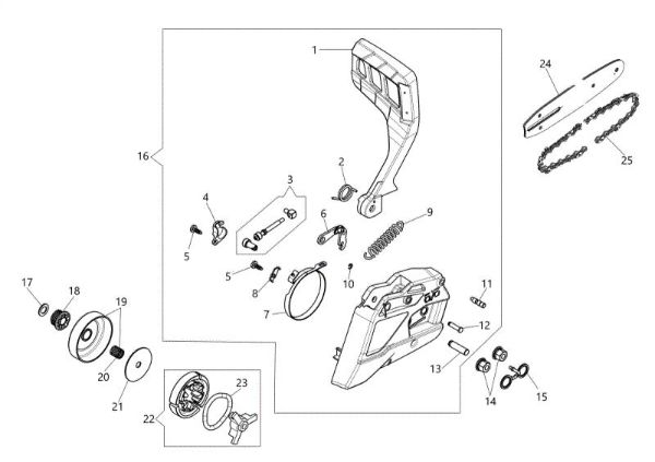 Clutch and brake GS 411 (Euro 2) Chainsaw