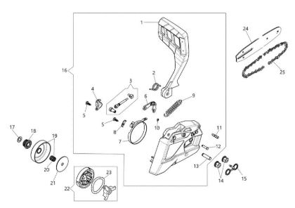 Clutch and brake GS 45 (Euro 1) Chainsaw
