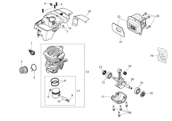 Engine GS 451 (Euro 2) Chainsaw