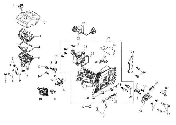 Crankcase GS 451 (Euro 2) Chainsaw