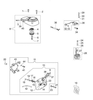 Starter assy and fuel tank MTL 51 (EURO 5) Earth auger