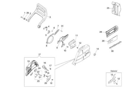 Brake and chain cover GS 651 (EURO 5) Chainsaw