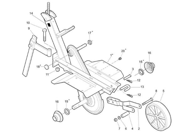 Frame (Handle-bar adjustable) MH 180R Rotary tiller