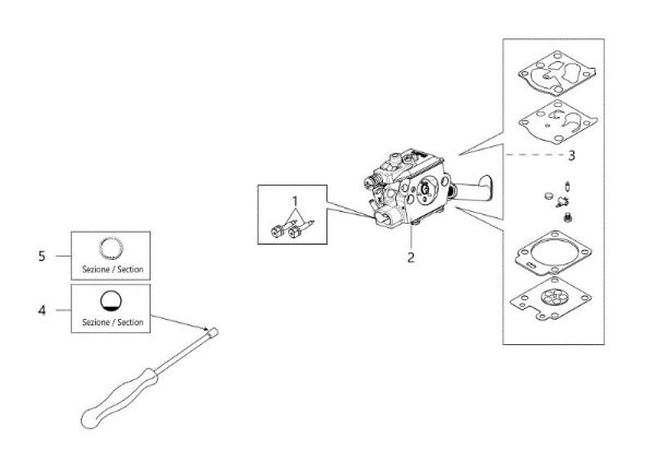 Carburetor HCS 247 P Hedgetrimmer