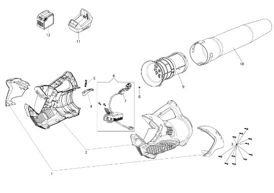 Complete illustrated parts list BVi 60 Blower