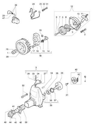 Starter assy and clutch 746 T Brushcutter
