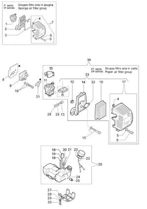 Tank and air filter 746 T Brushcutter