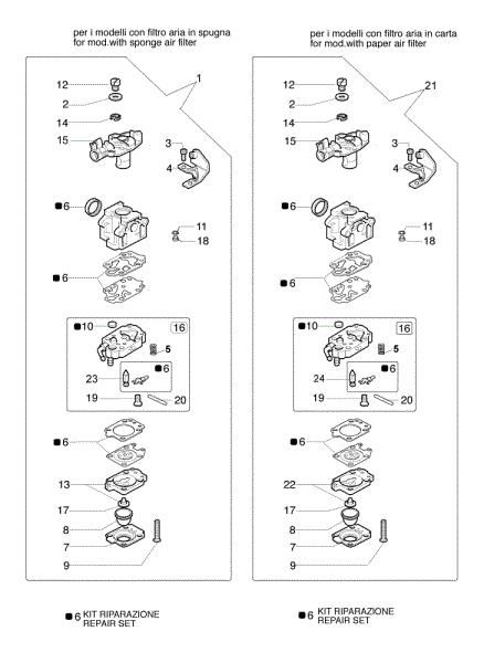 Carburetor WYK-104, WYK-143A 746 T Brushcutter