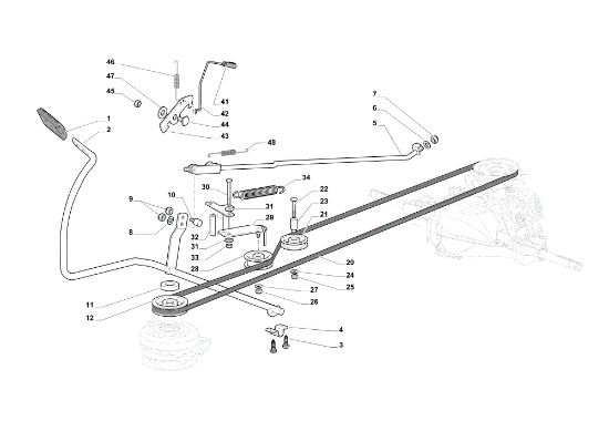 Brake and gearbox controls OM 98L/14,5 K H Cat. 2019 Garden tractor