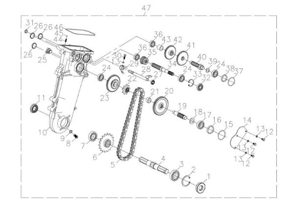 Gears (1/2) MH 198 RKS (K800 HC - EURO5) Rotary tiller