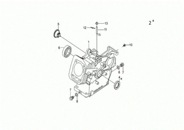 Crankcase MH 198 RKS (K800 HC - EURO5) Rotary tiller
