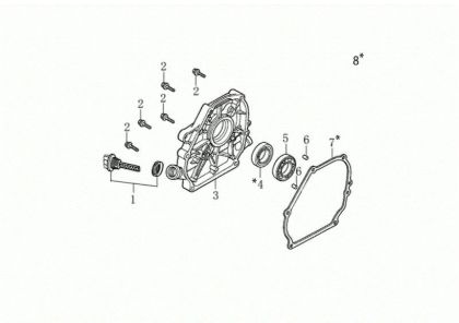 Crankcase cover MH 198 RKS (K800 HC - EURO5) Rotary tiller