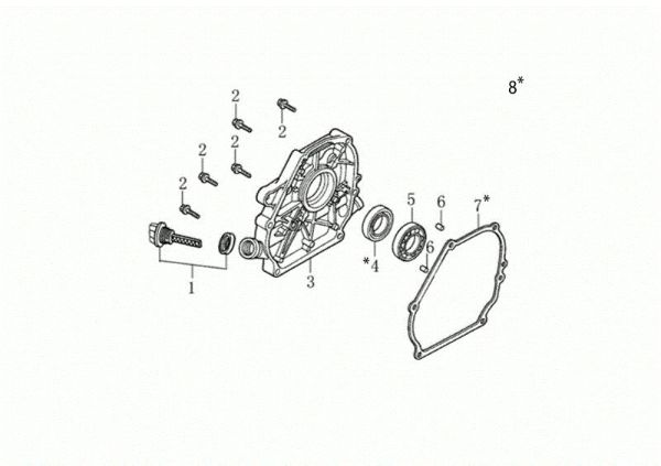 Crankcase cover MH 198 RKS (K800 HC - EURO5) Rotary tiller