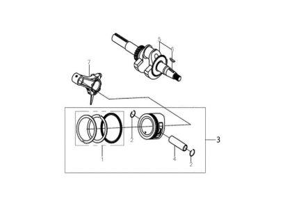 Shaft + piston MH 175 RKS (K800 HT - EURO5) Rotary tiller