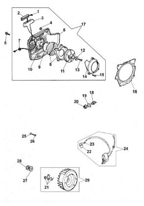Starter assy 999 TTA Power cutter