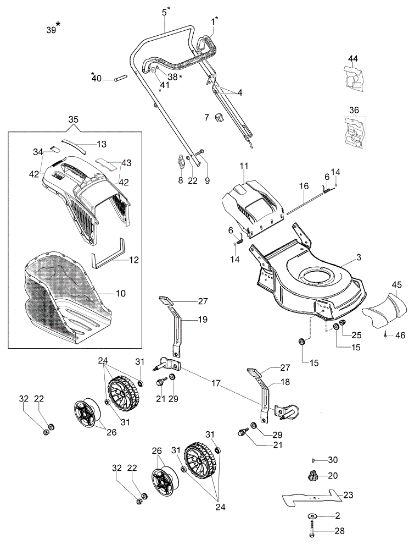 Complete illustrated parts list G 44 PK COMFORT PLUS (K605) EURO 5 Lawnmower