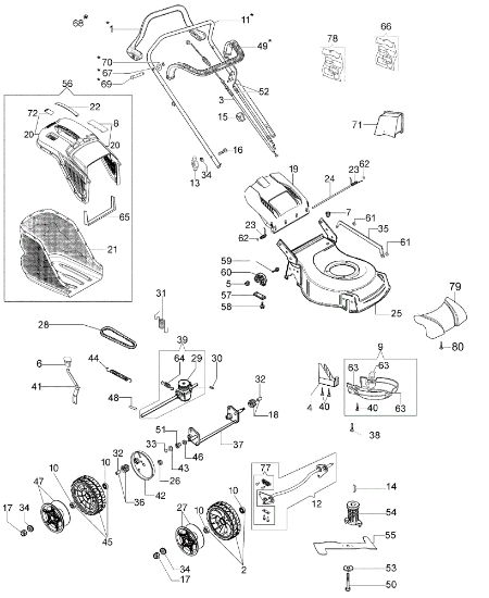 Complete illustrated parts list G 44 TK COMFORT PLUS (K605) EURO 5 Lawnmower