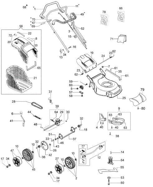 Complete illustrated parts list G 48 TK COMFORT PLUS (K605) EURO 5 Lawnmower