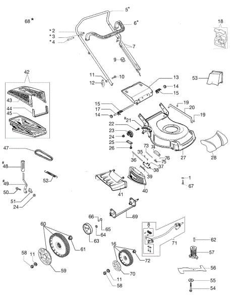Illustrated parts list GV 48 PK ALLROAD PLUS 4 (K605) EURO 5 Lawnmower
