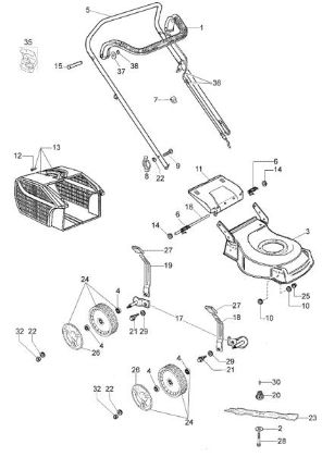 Illustrated parts list G 44 PK COMFORT (K605) EURO 5 Lawnmower