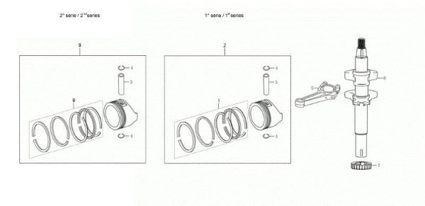 Shaft + piston MAX 48 TK ALLROAD ALUMINIUM (K655) EURO 5 Lawnmower