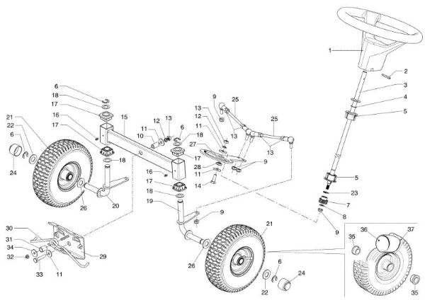 Steering arm MISTRAL 72/12,5 K H (3in1) (K1250) EURO 5 Garden tractor