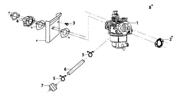 Carburetor MISTRAL 72/12,5 K H (3in1) (K1250) EURO 5 Garden tractor