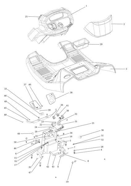 Dashboard OM 124/24 KH (K2400AVD V-Twin - EURO5) Cat. 2019 Garden tractor