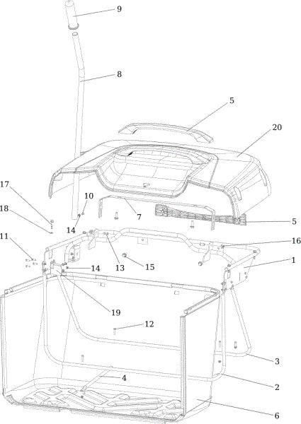 Grass collector OM 124/24 KH (K2400AVD V-Twin - EURO5) Cat. 2019 Garden tractor