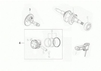 Shaft + piston MH 155 K Rotary tiller