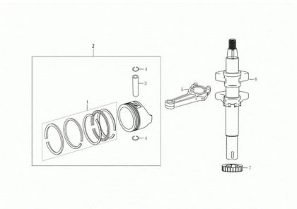 Shaft + piston CR 340 K (K655 HF) Transporter