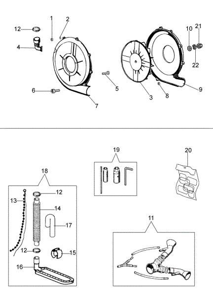 Fan case and accessories AM 150 Mistblower
