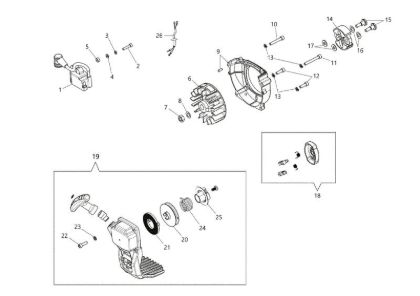 Starter assy and clutch BCH 250 T Brushcutter