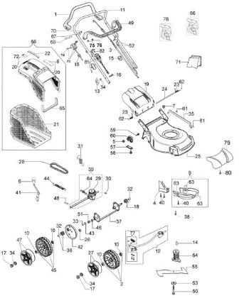 Complete illustrated parts list G 48 TKE COMFORT PLUS (K655LI) EURO 5 Lawnmower