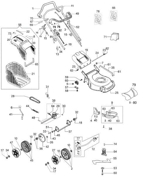 Complete illustrated parts list G 48 TKE COMFORT PLUS (K655LI) EURO 5 Lawnmower